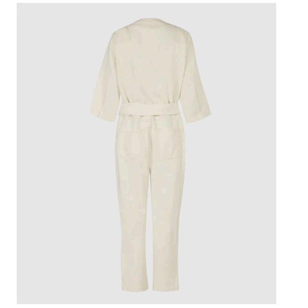 ALLSAINTS Mira Utility Denim Jumpsuit Natural White Size 4 - Picture 6 of 14